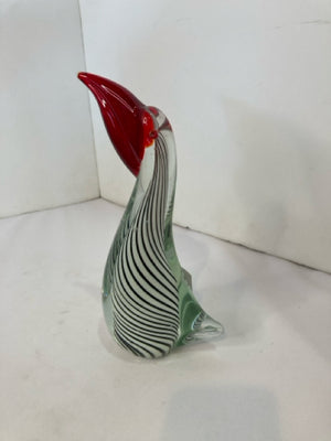 Red/Black Glass Pelican Figurine