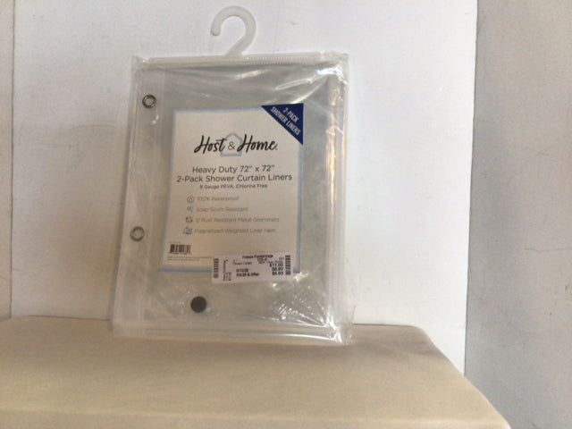 NEW Clear Plastic Double Shower Curtain
