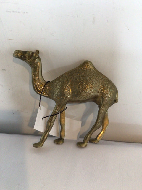 Vintage Gold Brass Camel Figurine