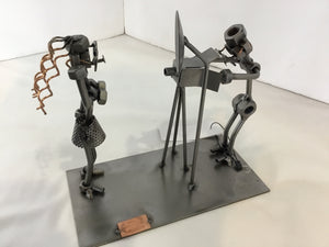Architectural Silver Metal People Figurine