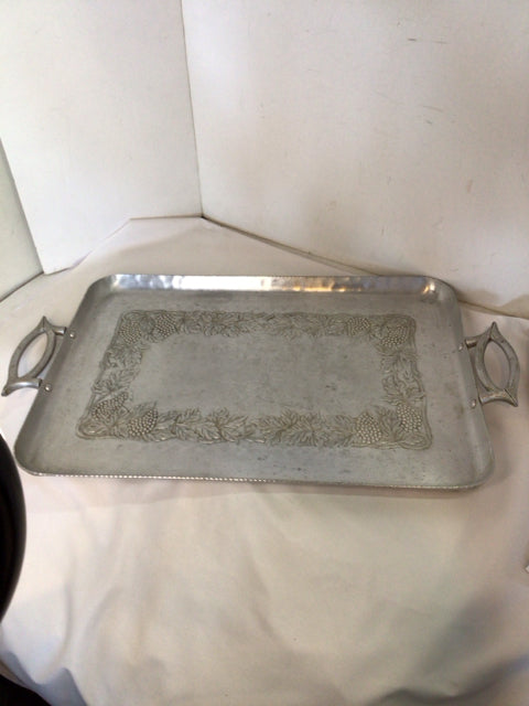 Hammered Silver Aluminum Floral Tray