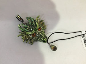 Kirk's Folly Green Dragon Rhinestone Pendant