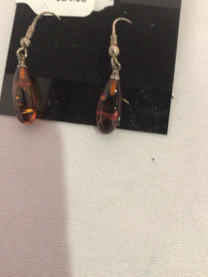 Orange Dangle Beads Earrings