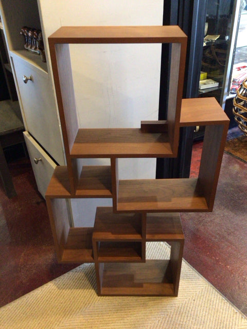 Brown Wood Divided Shelf