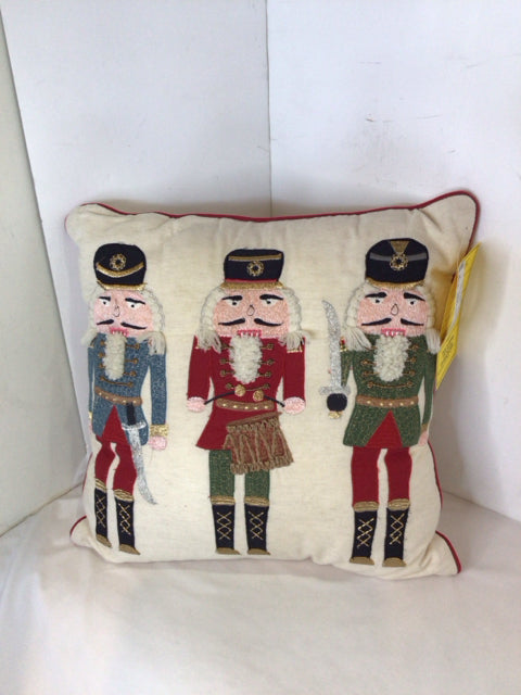 Pillow White/Red Nutcracker Holiday Item