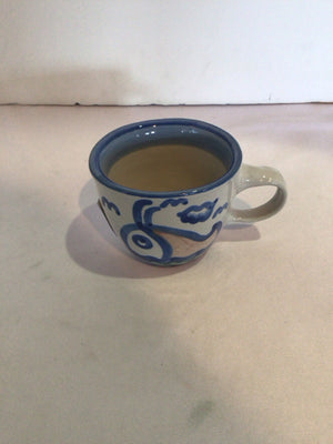 M.A. Hadley Gray/Blue Ceramic Cup