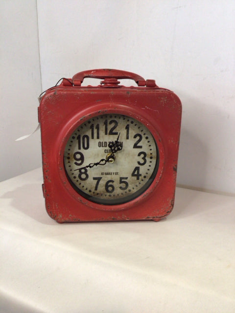 Vintage Red Metal Clock