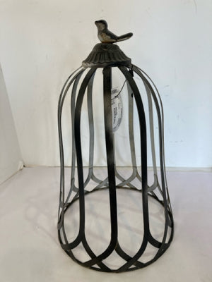 Vintage Black Wrought Iron Bird Cloche