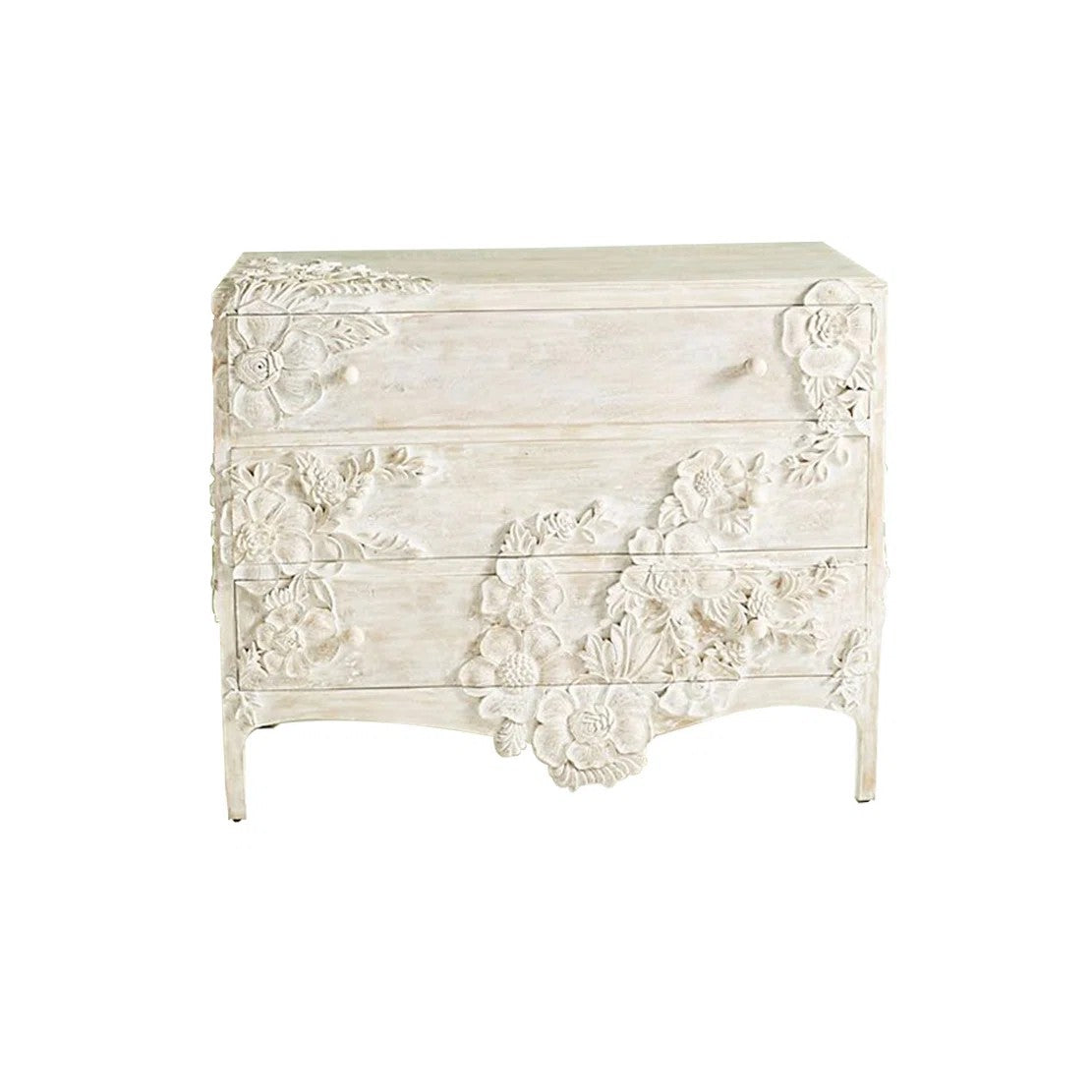 Atta Avenue Wall White Wood Floral Cabinet 2H7EPQ2L
