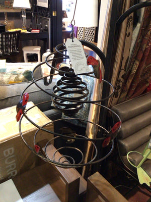 Hanging Red/Black Metal Coil Ladybug Sculpture
