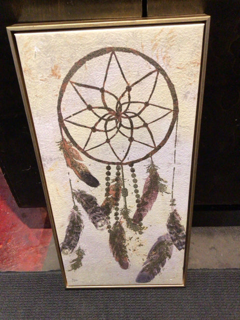 Cream/Gold Dreamcatcher Framed Art