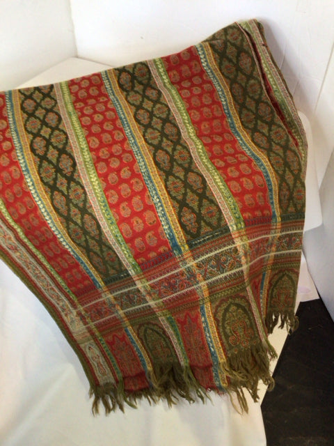 Red/Multi Paisley Throw
