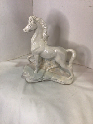 White Ceramic Horse Sculpture