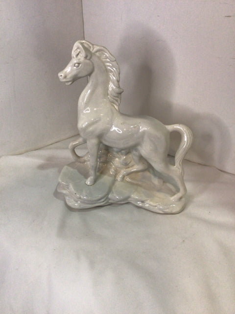 White Ceramic Horse Sculpture