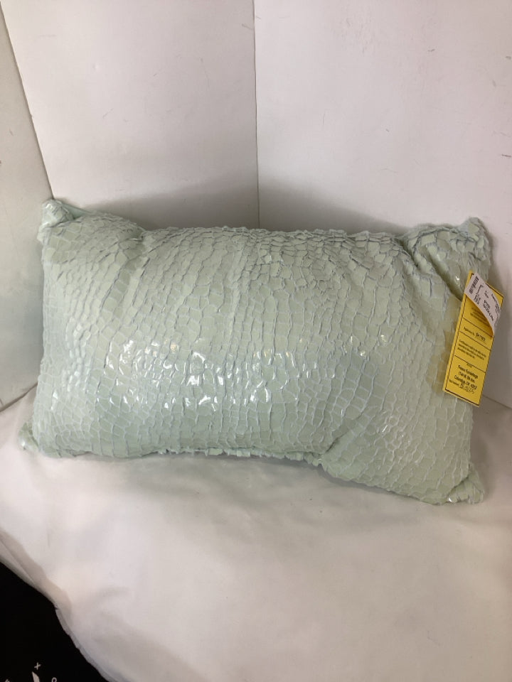 Aqua Velour Snake Skin Pillow