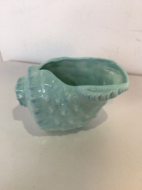 Ocean Aqua Ceramic Shell Planter