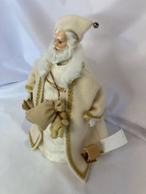 Figure Cream Fabric Father Christmas Holiday Item