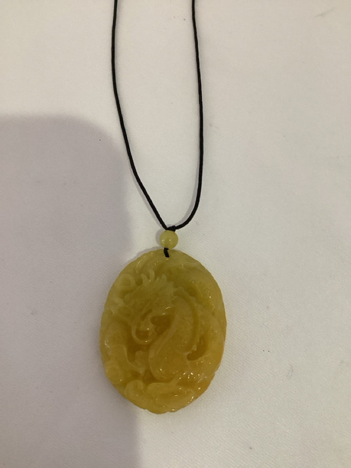 Yellow Carved Necklace