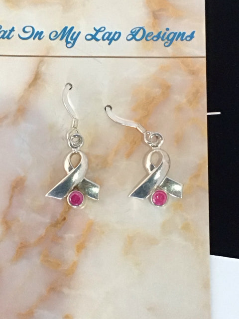 Silver Ribbon Earrings