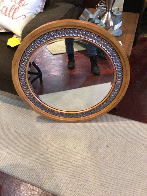 Brown/Silver Wood Mirror