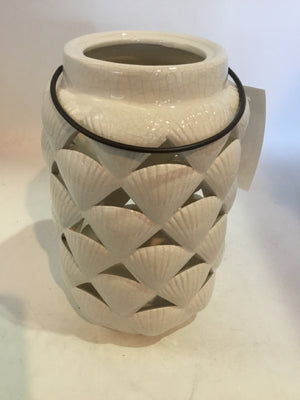 White Ceramic Shells Lantern