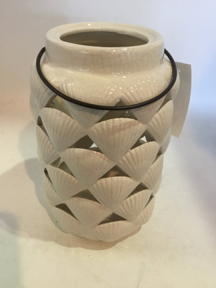 White Ceramic Shells Lantern