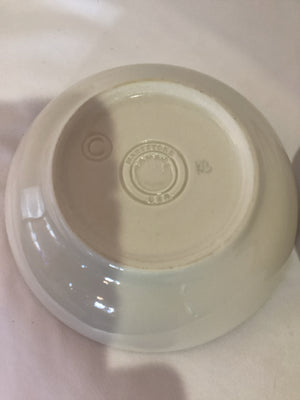 Hartstone Pair Cream/Green Leaf Bowl Set