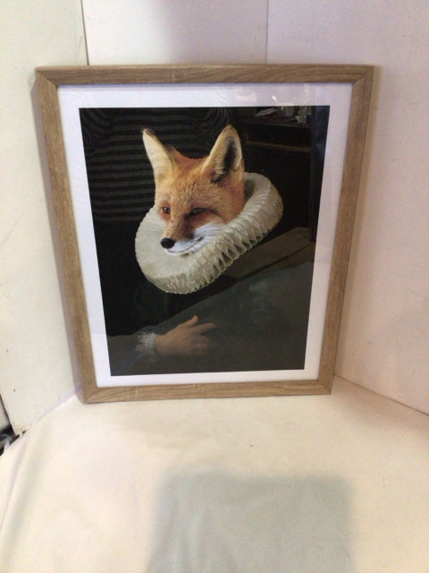 Black/Orange Fox Framed Art
