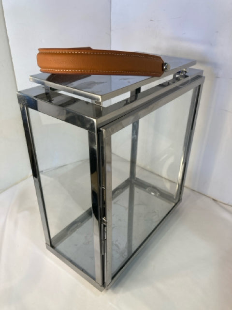 Silver Chrome/Glass Lantern
