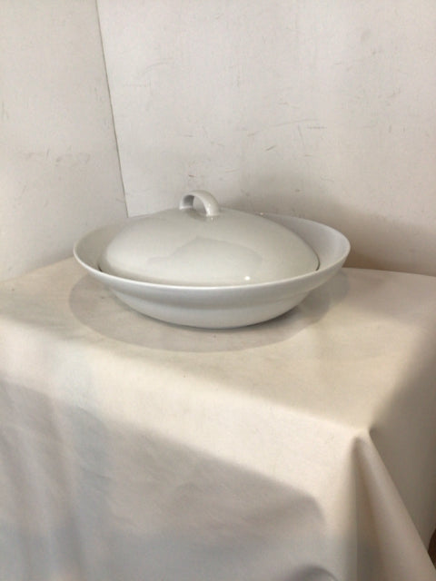 Pure & Simple White Porcelain Divided Oval Casserole