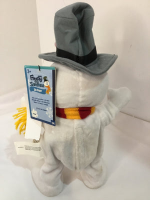 Battery Operated White/Gray Plush Snowman Holiday Item