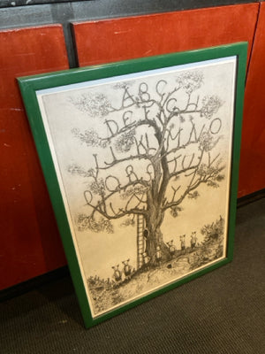 Black/White ABC's Tree Framed Art