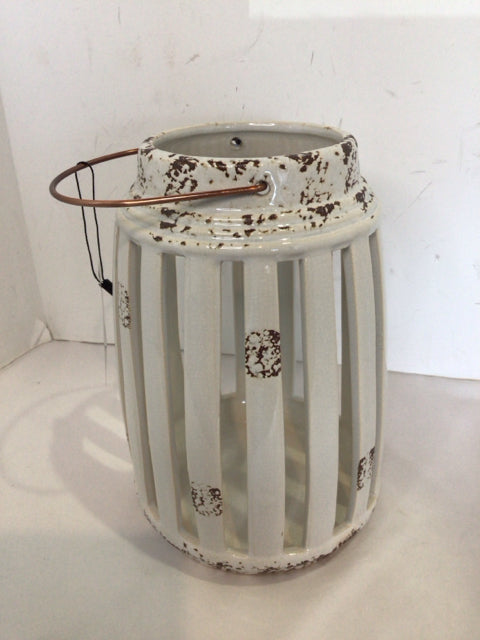 White/Brown Ceramic Lantern
