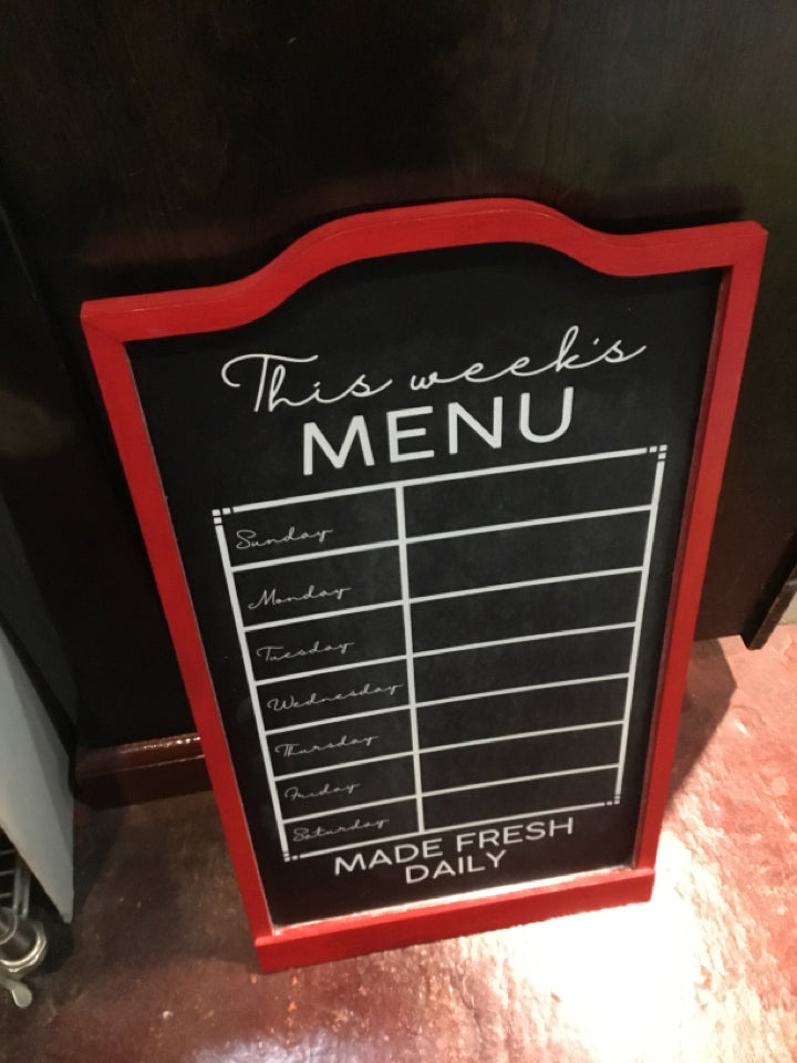 Red/Black Menu Chalkboard