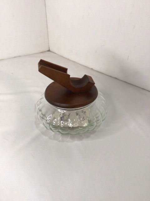 Vintage Glass/Wood Pipe Humidor