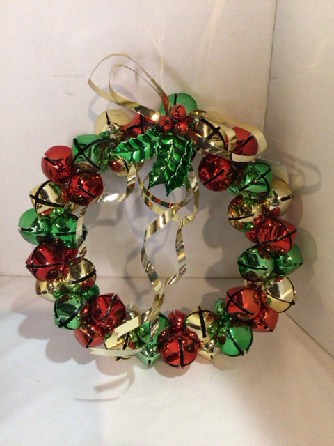 Wreath Multi-Color Metal Bells Holiday Item