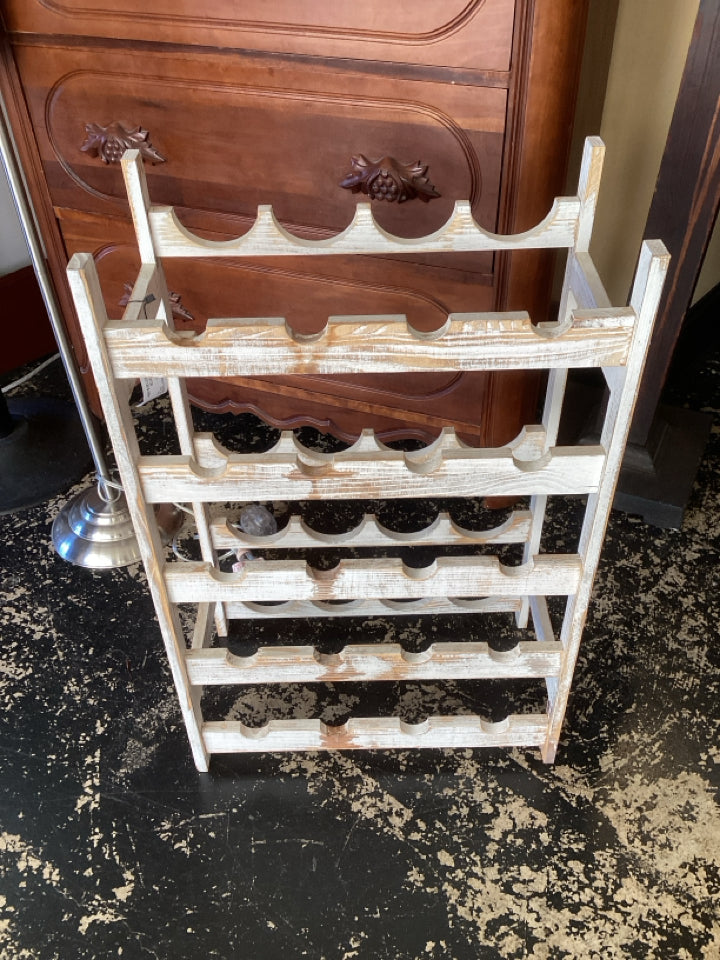 White Wood Wine Rack