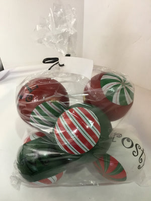 Balls Red/Green Wood Words Holiday Item