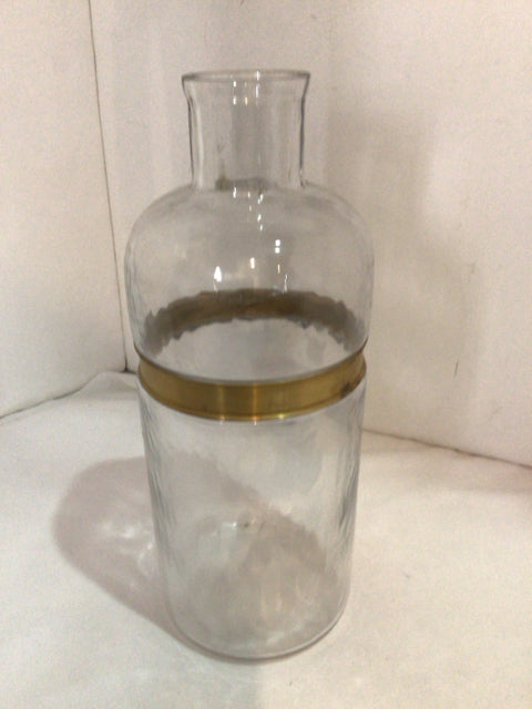 Clear/Gold Glass Vase