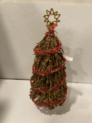 Faux Gold/Red Christmas Tree Holiday Item