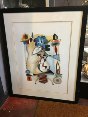 Signed Multi-Color Abstract Framed Art