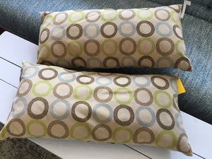 Pair Tan/Brown Ultrasuede Circles Pillow Set