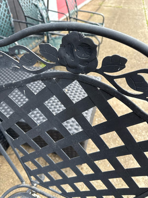 Outdoor/Outside Wrought Iron Black Chair