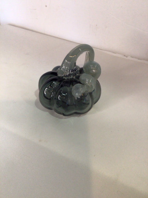 Fall Blue/Gray Glass Pumpkin Holiday Item