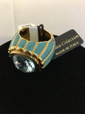 Aqua Rhinestone Ring