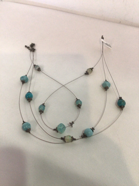 Blue 3 Strand Necklace