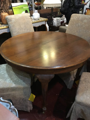 Round Wood 4 Leg Brown Table