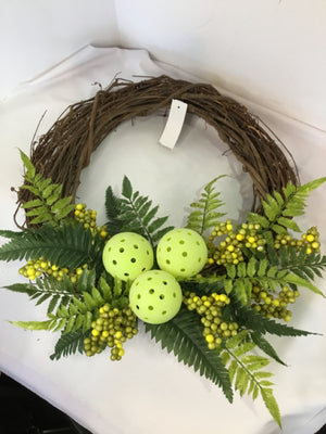 Wreath Brown Grapevine Balls Holiday Item