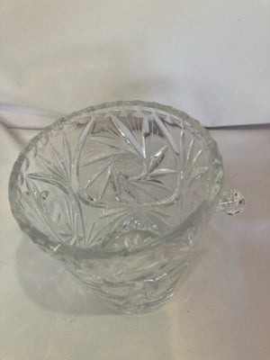 Vintage Clear Cut Glass Ice Bucket