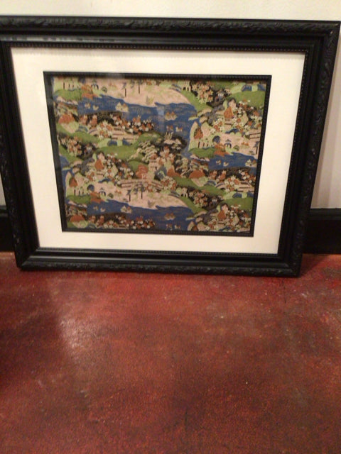 Oriental Blue/Green Framed Art